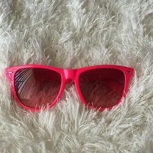 Neon pink sunglasses